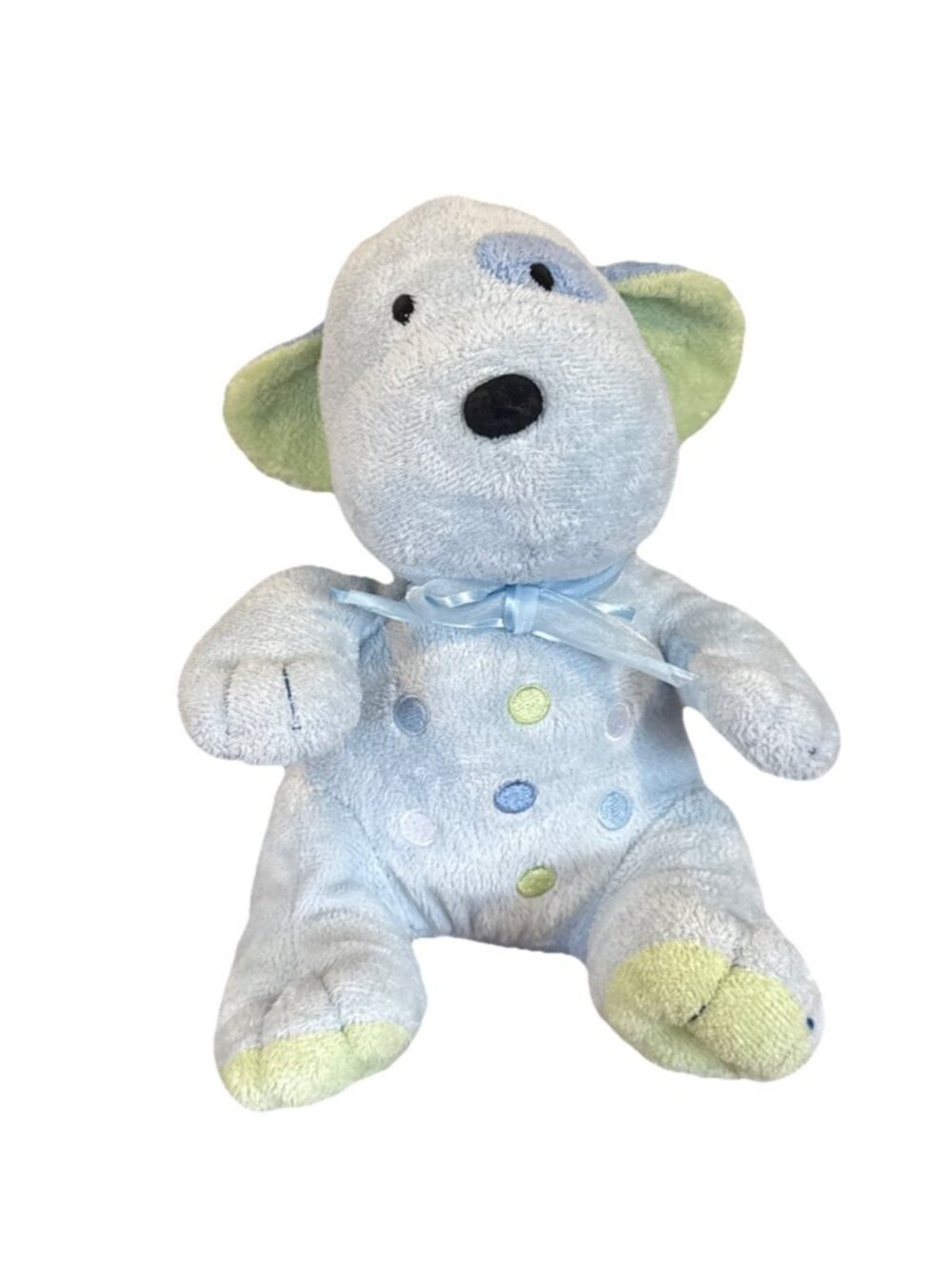 Carter's Just One Year Blue Green Puppy Dog Plush Baby Music Box Does NOT Work